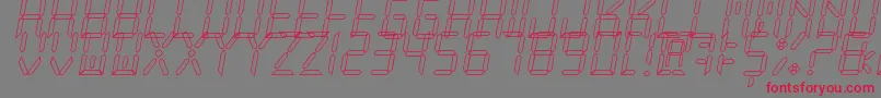 NewXDigitalTfbHollow Font – Red Fonts on Gray Background
