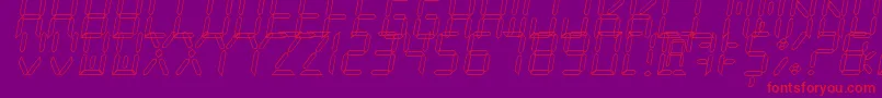 NewXDigitalTfbHollow Font – Red Fonts on Purple Background