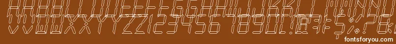 Więcej informacji o czcionce NewXDigitalTfbHollow Czcionka NewXDigitalTfbHollow – białe czcionki na brązowym tle