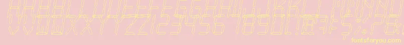 NewXDigitalTfbHollow Font – Yellow Fonts on Pink Background