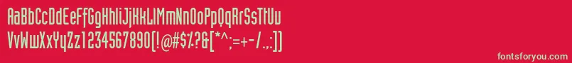 フォントIndustrialtstdSolid – 赤い背景に緑の文字