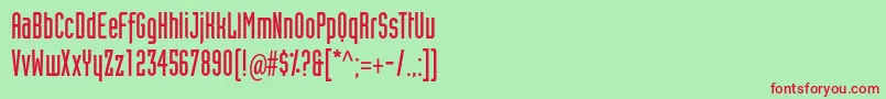 IndustrialtstdSolid Font – Red Fonts on Green Background