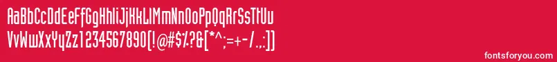 Czcionka IndustrialtstdSolid – białe czcionki na czerwonym tle