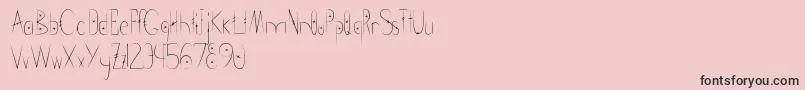 Fishbones-Schriftart – Schwarze Schriften auf rosa Hintergrund