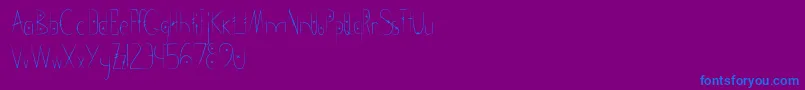 フォントFishbones – 紫色の背景に青い文字
