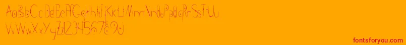 Fishbones Font – Red Fonts on Orange Background