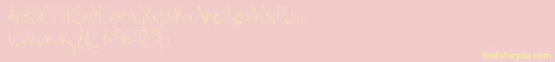 Fishbones Font – Yellow Fonts on Pink Background