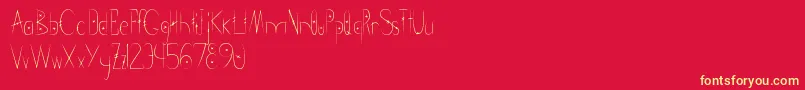 Fishbones Font – Yellow Fonts on Red Background