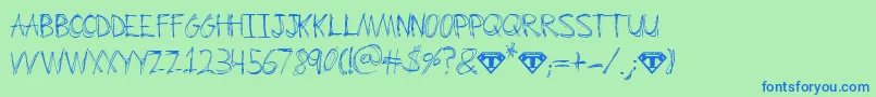 ScrumBucket Font – Blue Fonts on Green Background