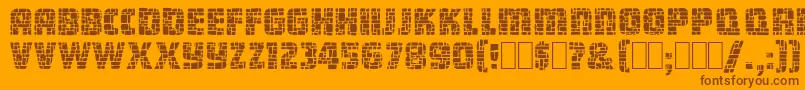 DungeonBlocksFilled Font – Brown Fonts on Orange Background