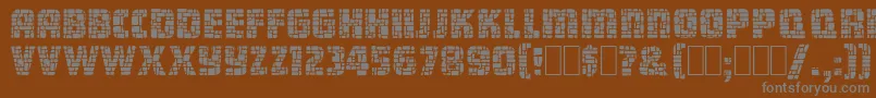 DungeonBlocksFilled Font – Gray Fonts on Brown Background