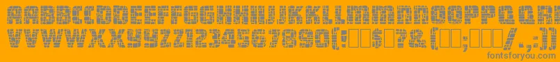 DungeonBlocksFilled-Schriftart – Graue Schriften auf orangefarbenem Hintergrund