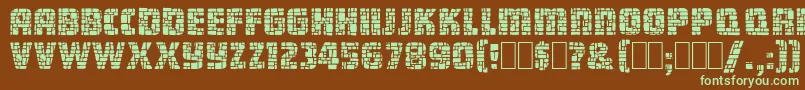 DungeonBlocksFilled-Schriftart – Grüne Schriften auf braunem Hintergrund