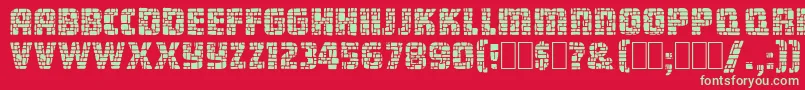 DungeonBlocksFilled Font – Green Fonts on Red Background