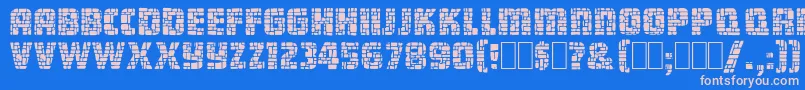 DungeonBlocksFilled Font – Pink Fonts on Blue Background