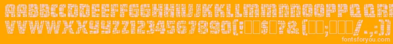 DungeonBlocksFilled Font – Pink Fonts on Orange Background