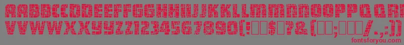 DungeonBlocksFilled Font – Red Fonts on Gray Background