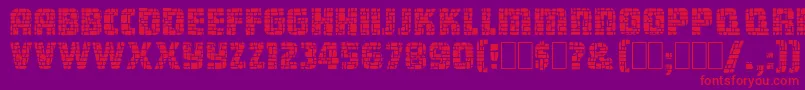 DungeonBlocksFilled Font – Red Fonts on Purple Background