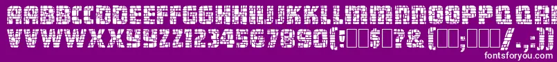 DungeonBlocksFilled Font – White Fonts on Purple Background