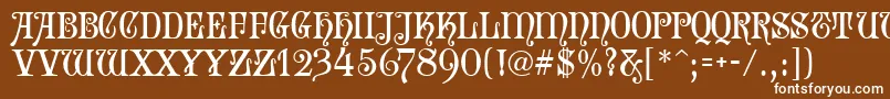 フォントSophieMf – 茶色の背景に白い文字