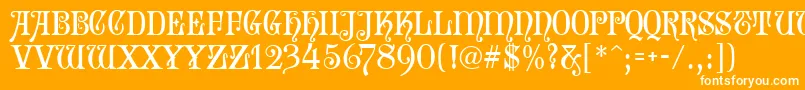 SophieMf-Schriftart – Weiße Schriften auf orangefarbenem Hintergrund