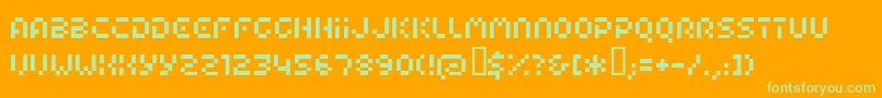 Czcionka AirportCyr – zielone czcionki na pomarańczowym tle
