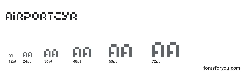 AirportCyr Font Sizes