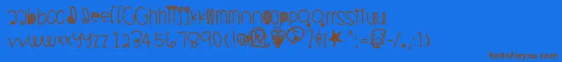 Jambajuicy Font – Brown Fonts on Blue Background