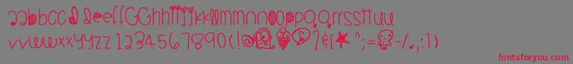 Weitere Informationen zur Jambajuicy-Schriftart Jambajuicy-Schriftart – Rote Schriften auf grauem Hintergrund