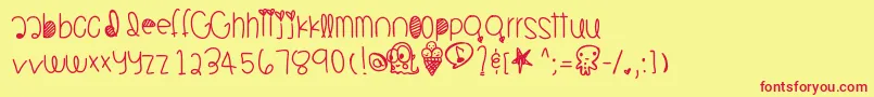 Czcionka Jambajuicy – czerwone czcionki na żółtym tle