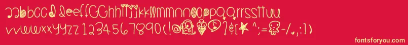 Jambajuicy Font – Yellow Fonts on Red Background