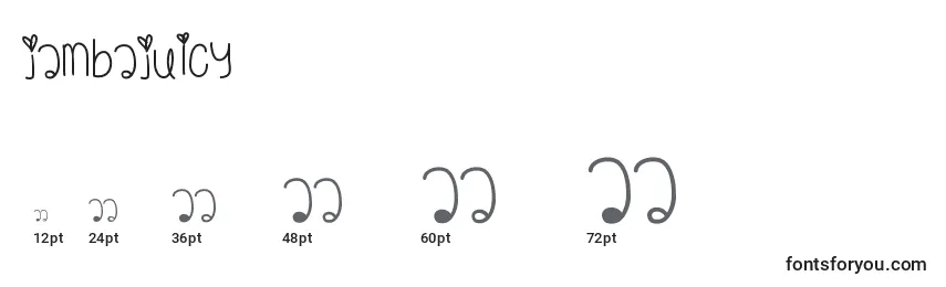 Jambajuicy Font Sizes