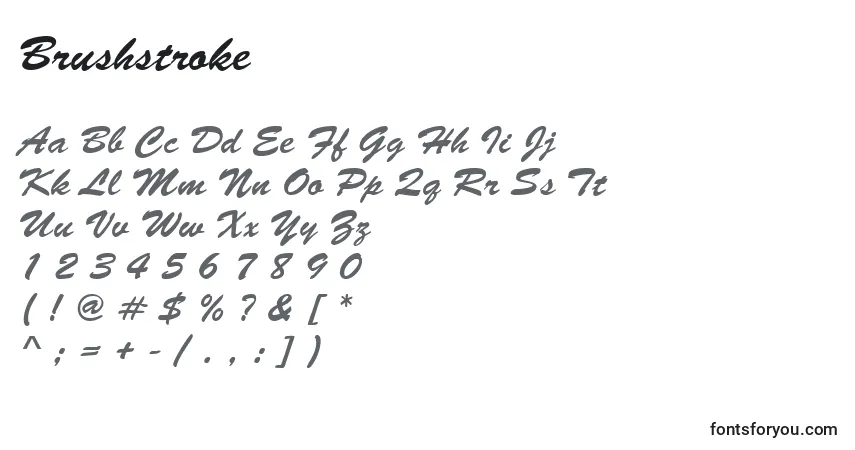 Schriftart Brushstroke – Alphabet, Zahlen, spezielle Symbole