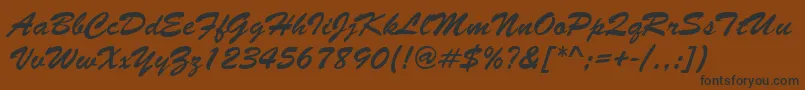 フォントBrushstroke – 黒い文字が茶色の背景にあります