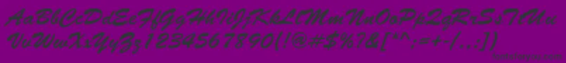 Brushstroke-fontti – mustat fontit violetilla taustalla
