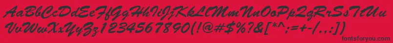 Brushstroke Font – Black Fonts on Red Background
