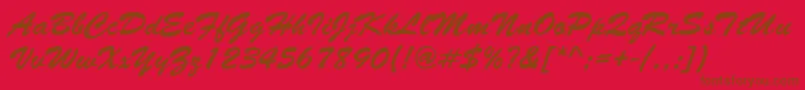 Brushstroke Font – Brown Fonts on Red Background