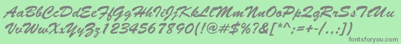 Brushstroke Font – Gray Fonts on Green Background