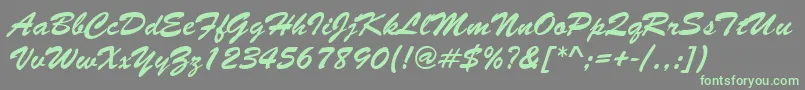 Brushstroke Font – Green Fonts on Gray Background