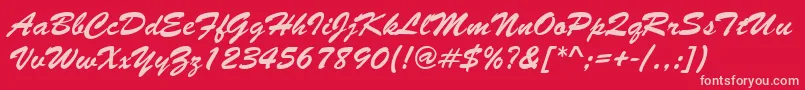 Brushstroke Font – Pink Fonts on Red Background