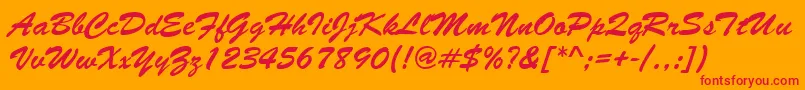 Brushstroke Font – Red Fonts on Orange Background