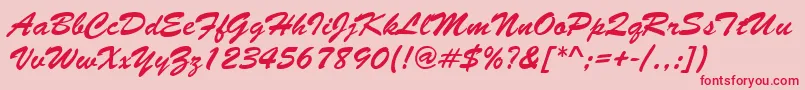 Brushstroke Font – Red Fonts on Pink Background