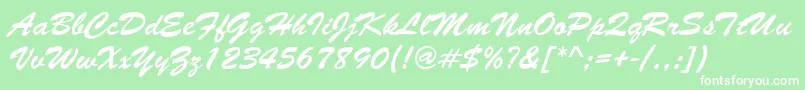 Brushstroke Font – White Fonts on Green Background