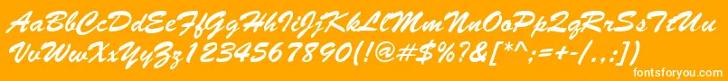 Brushstroke Font – White Fonts on Orange Background