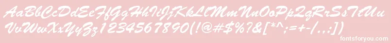 Brushstroke Font – White Fonts on Pink Background