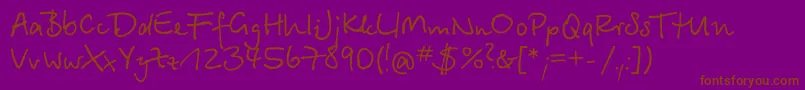 BetinascriptcttRegular Font – Brown Fonts on Purple Background