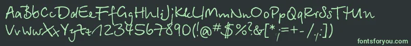 BetinascriptcttRegular Font – Green Fonts on Black Background