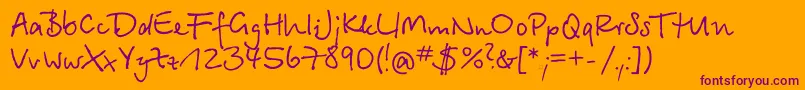 BetinascriptcttRegular Font – Purple Fonts on Orange Background