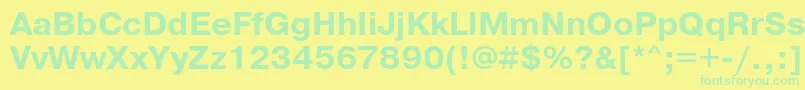 PragmaticaBoldReg Font – Green Fonts on Yellow Background