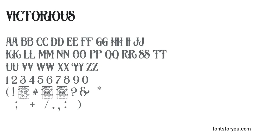 Schriftart Victorious – Alphabet, Zahlen, spezielle Symbole